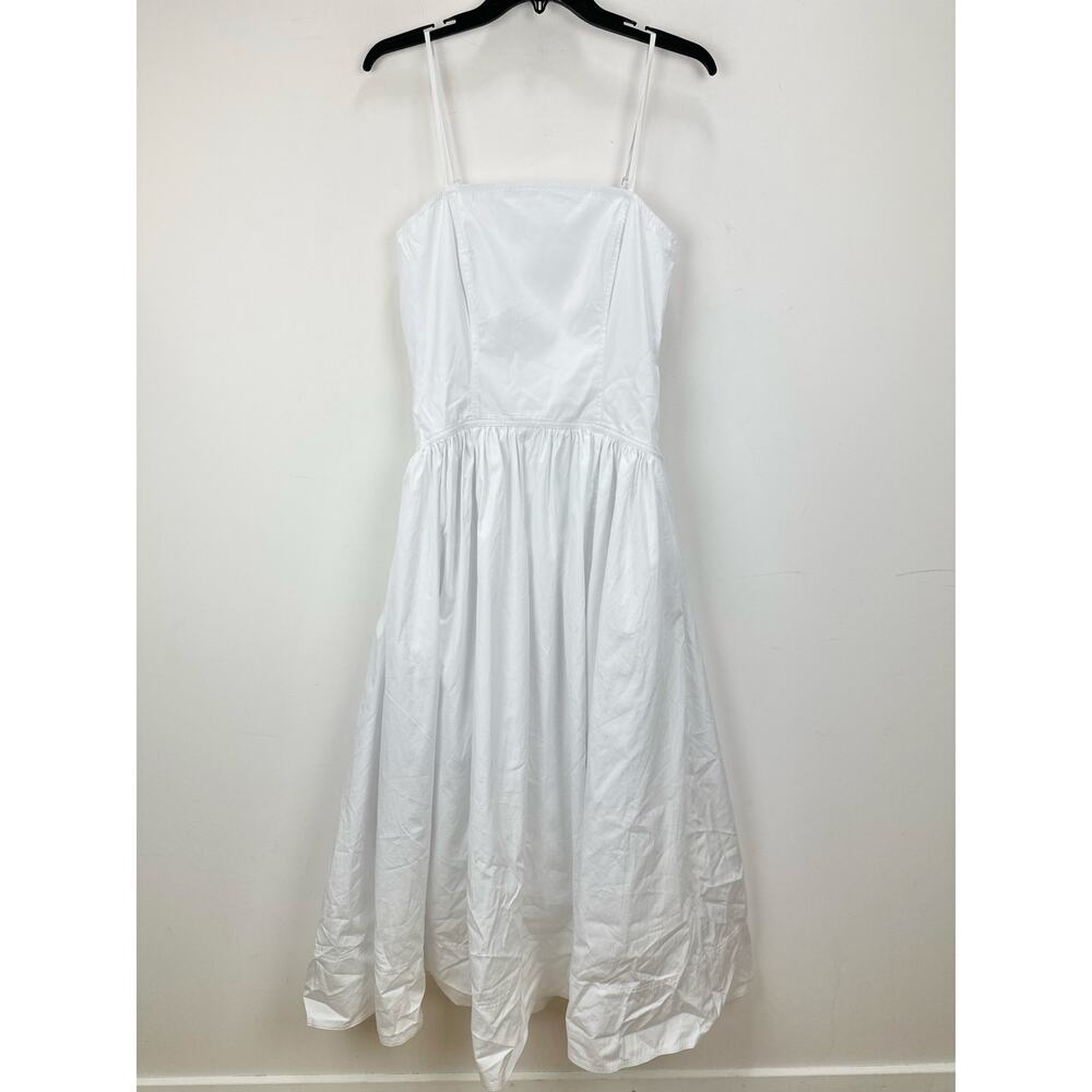 Madewell Poplin Seamed Maxi Dress A Line Minimalist Cotton White US 4 NWT - Picture 7 of 14